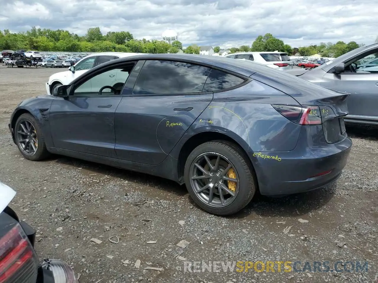 2 Photograph of a damaged car 5YJ3E1EB1NF238446 TESLA MODEL 3 2022
