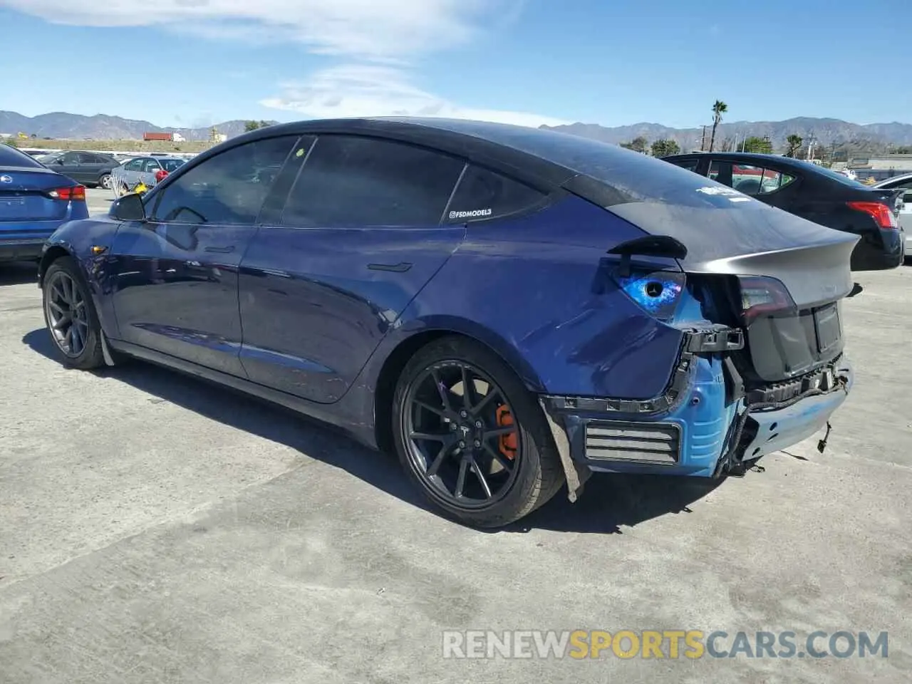 2 Photograph of a damaged car 5YJ3E1EB1NF339163 TESLA MODEL 3 2022