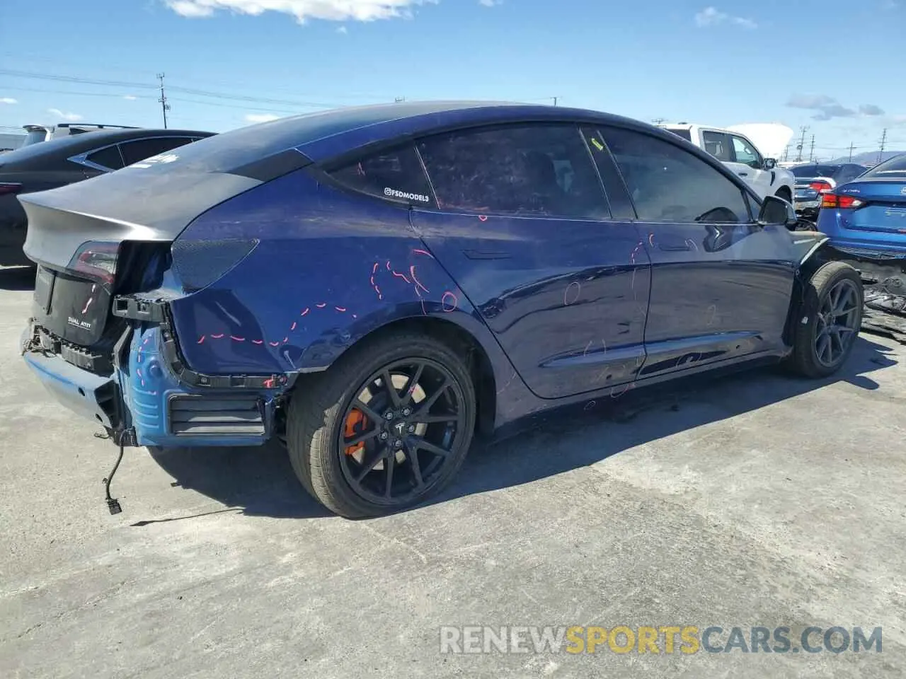 3 Photograph of a damaged car 5YJ3E1EB1NF339163 TESLA MODEL 3 2022