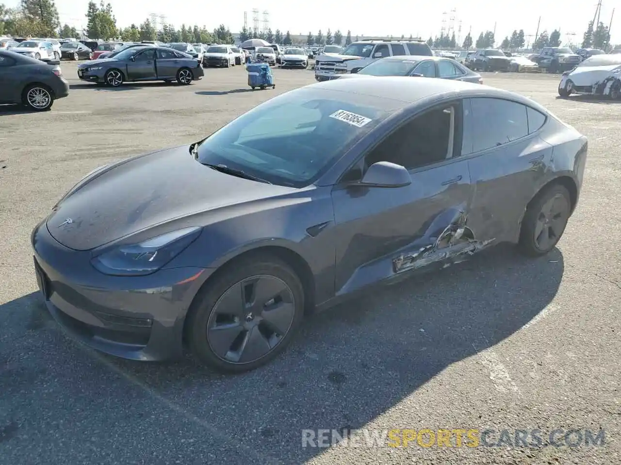 1 Photograph of a damaged car 5YJ3E1EB1NF357596 TESLA MODEL 3 2022