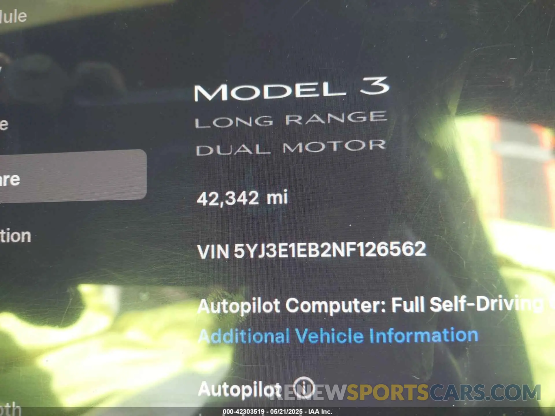 7 Photograph of a damaged car 5YJ3E1EB2NF126562 TESLA MODEL 3 2022