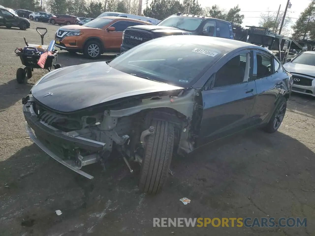 1 Photograph of a damaged car 5YJ3E1EB2NF127517 TESLA MODEL 3 2022