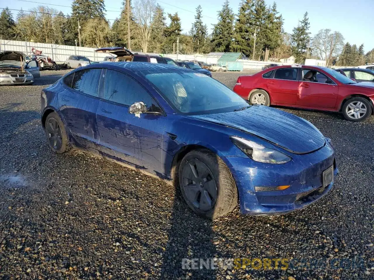 4 Photograph of a damaged car 5YJ3E1EB2NF129526 TESLA MODEL 3 2022