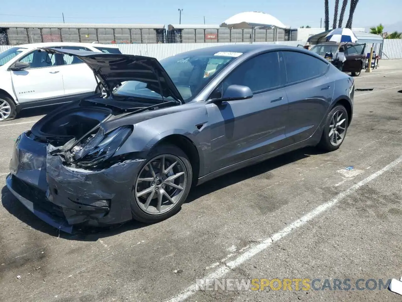 1 Photograph of a damaged car 5YJ3E1EB2NF132703 TESLA MODEL 3 2022