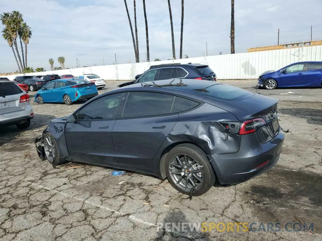 2 Photograph of a damaged car 5YJ3E1EB2NF137027 TESLA MODEL 3 2022
