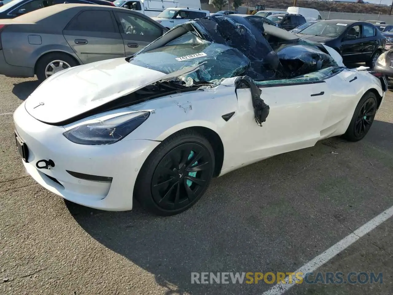 1 Photograph of a damaged car 5YJ3E1EB2NF145385 TESLA MODEL 3 2022