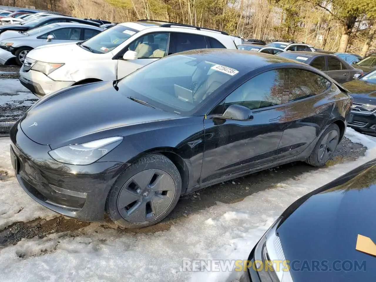 1 Photograph of a damaged car 5YJ3E1EB2NF160968 TESLA MODEL 3 2022