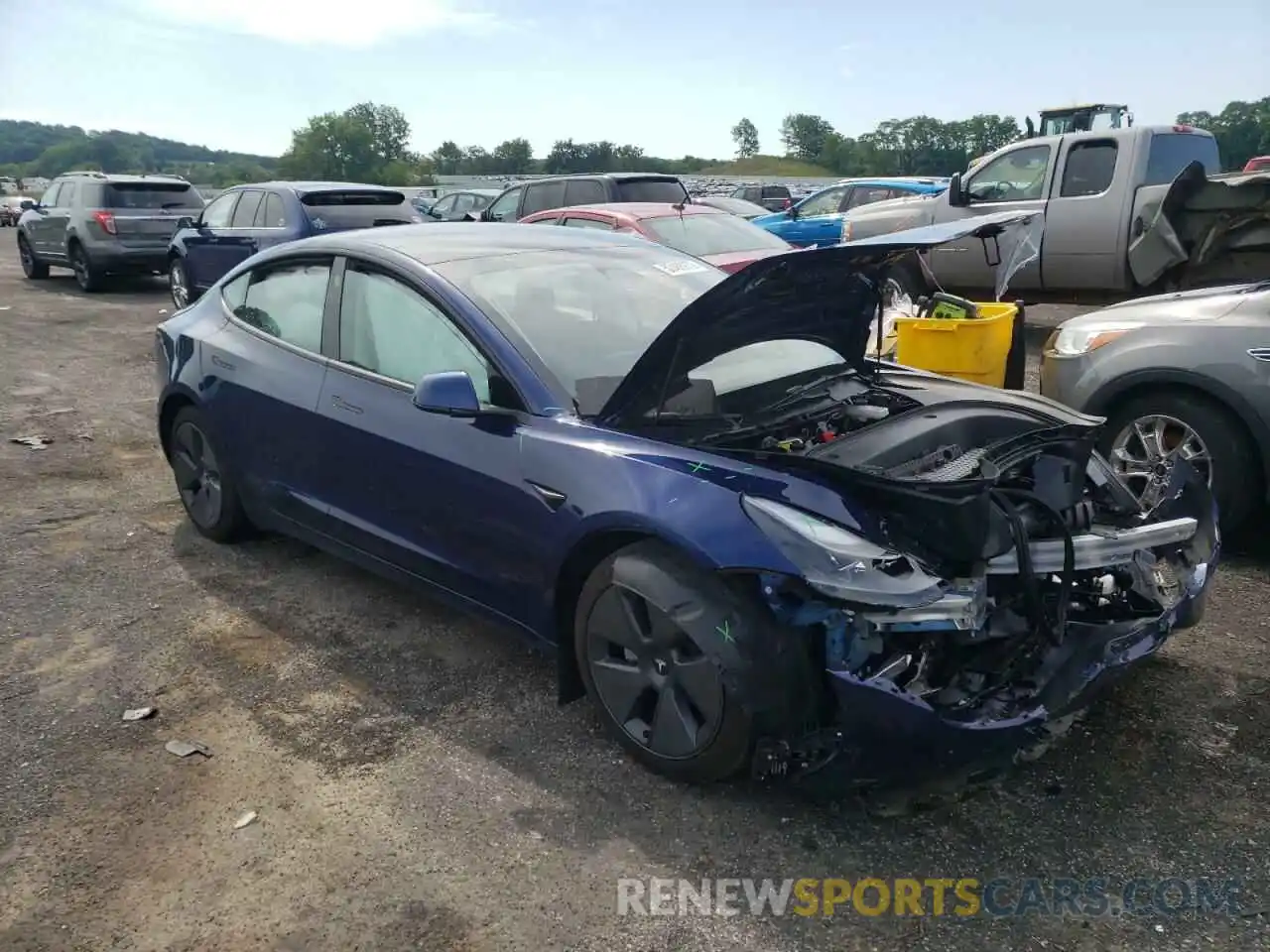 1 Photograph of a damaged car 5YJ3E1EB2NF168455 TESLA MODEL 3 2022