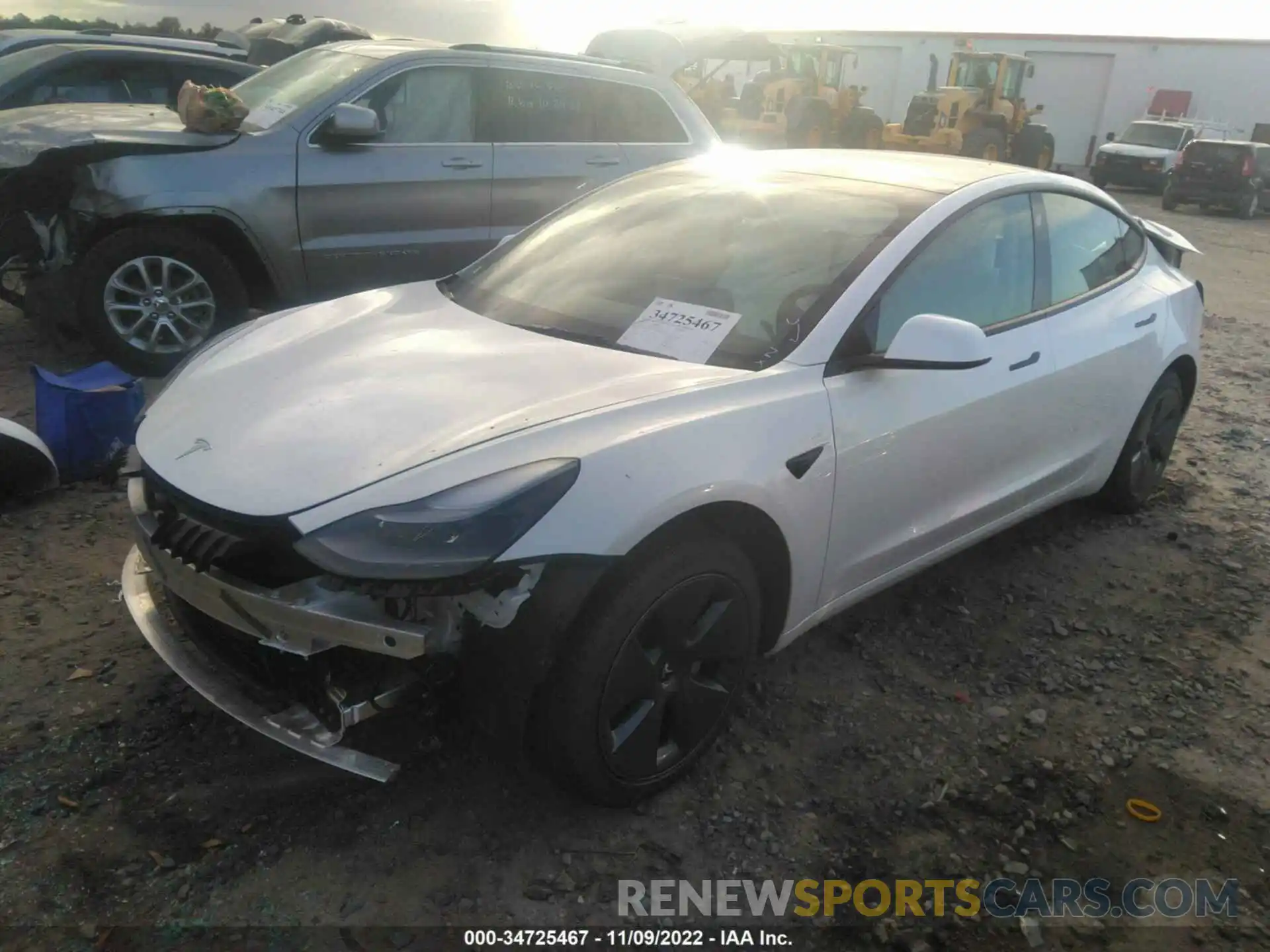 2 Photograph of a damaged car 5YJ3E1EB2NF168522 TESLA MODEL 3 2022