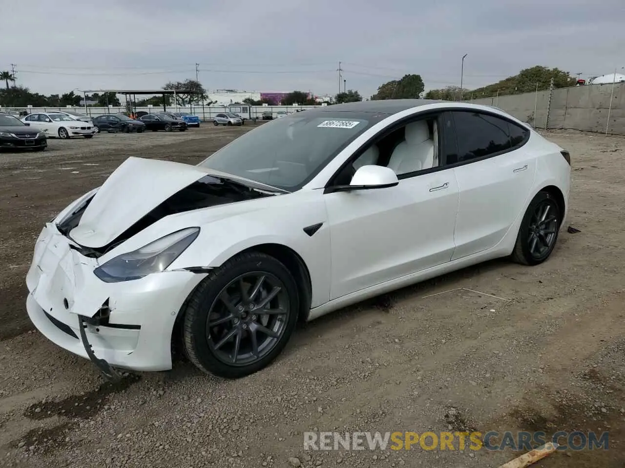 1 Photograph of a damaged car 5YJ3E1EB2NF180959 TESLA MODEL 3 2022