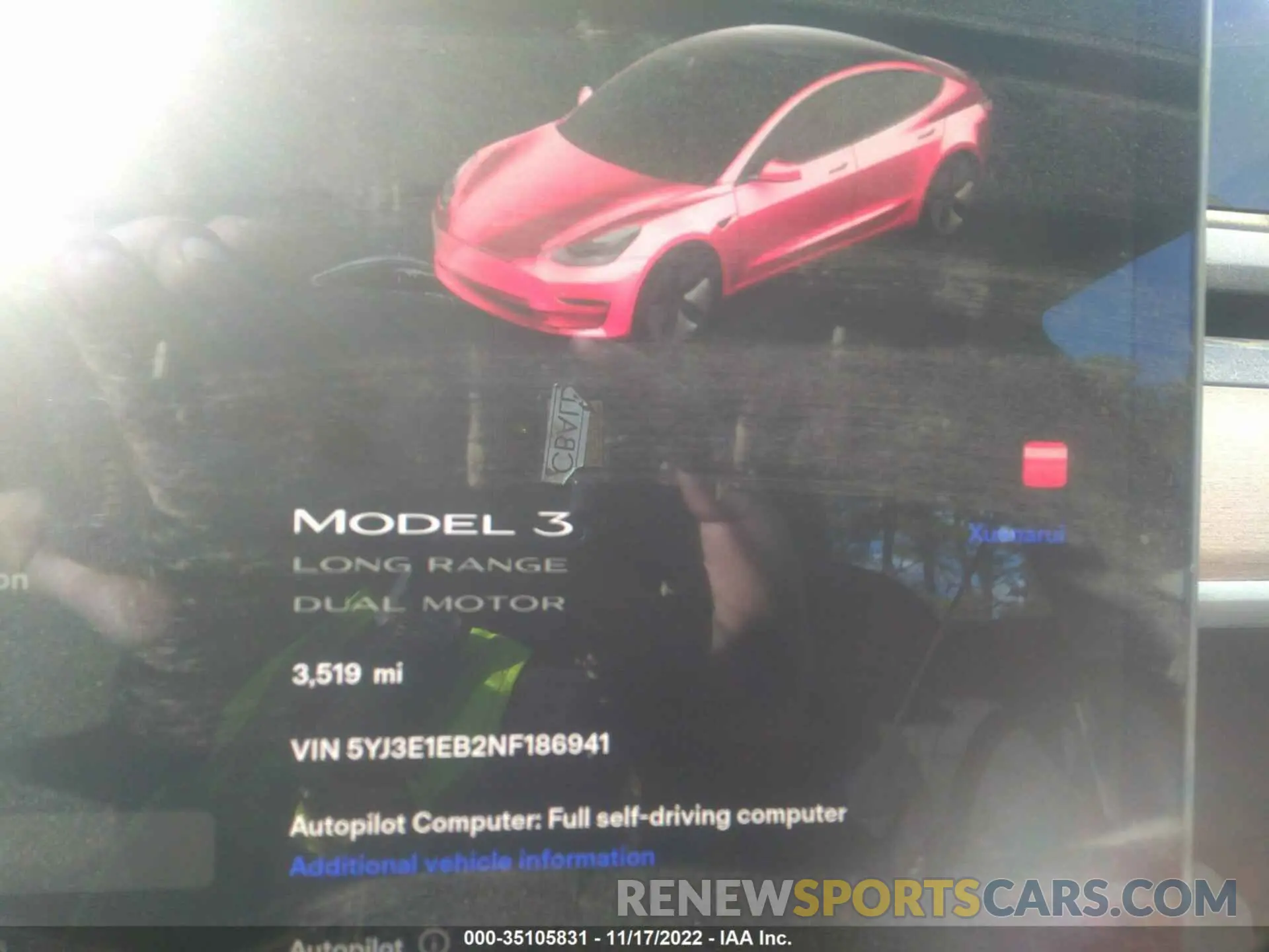 7 Photograph of a damaged car 5YJ3E1EB2NF186941 TESLA MODEL 3 2022