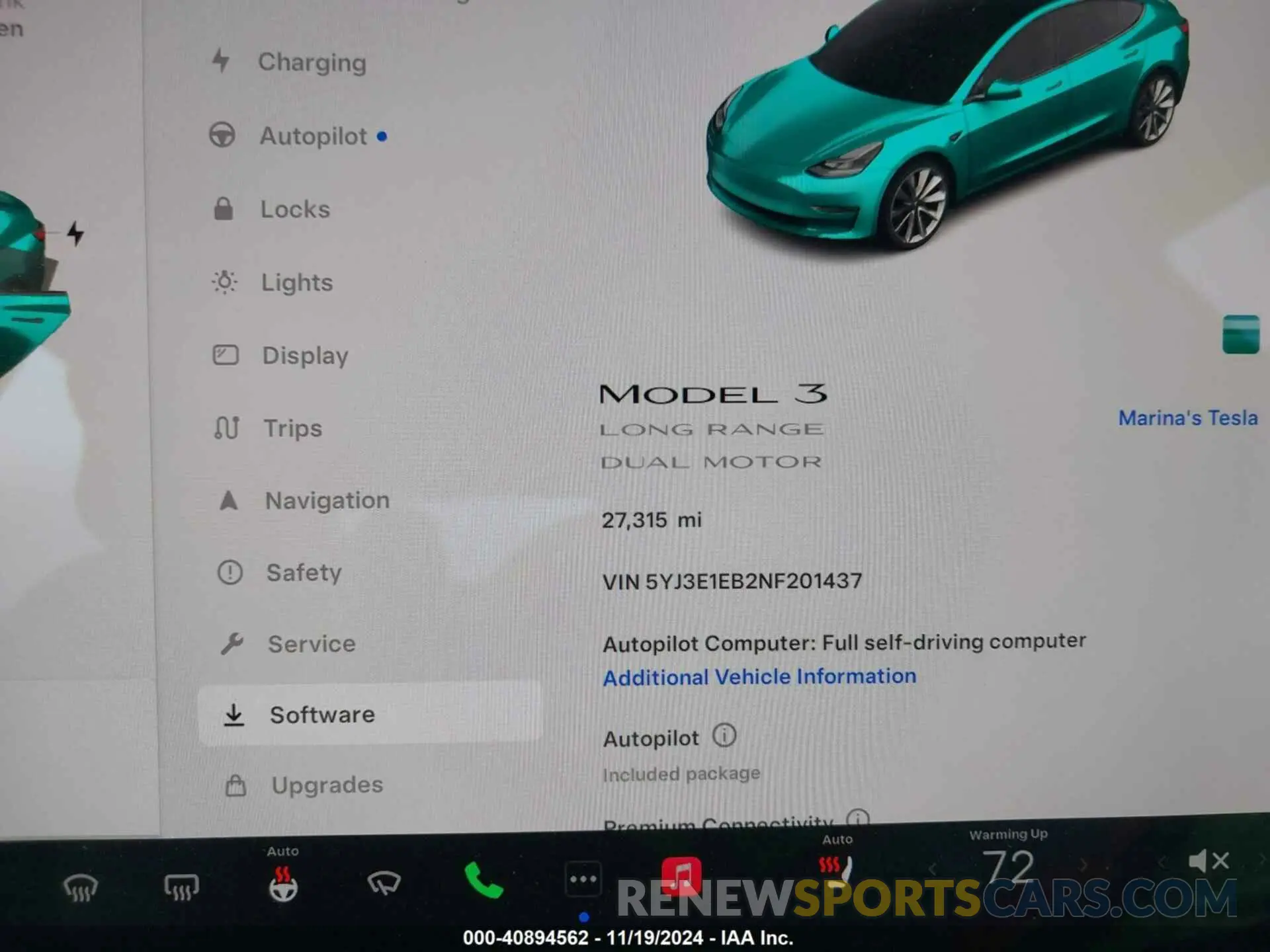 7 Photograph of a damaged car 5YJ3E1EB2NF201437 TESLA MODEL 3 2022