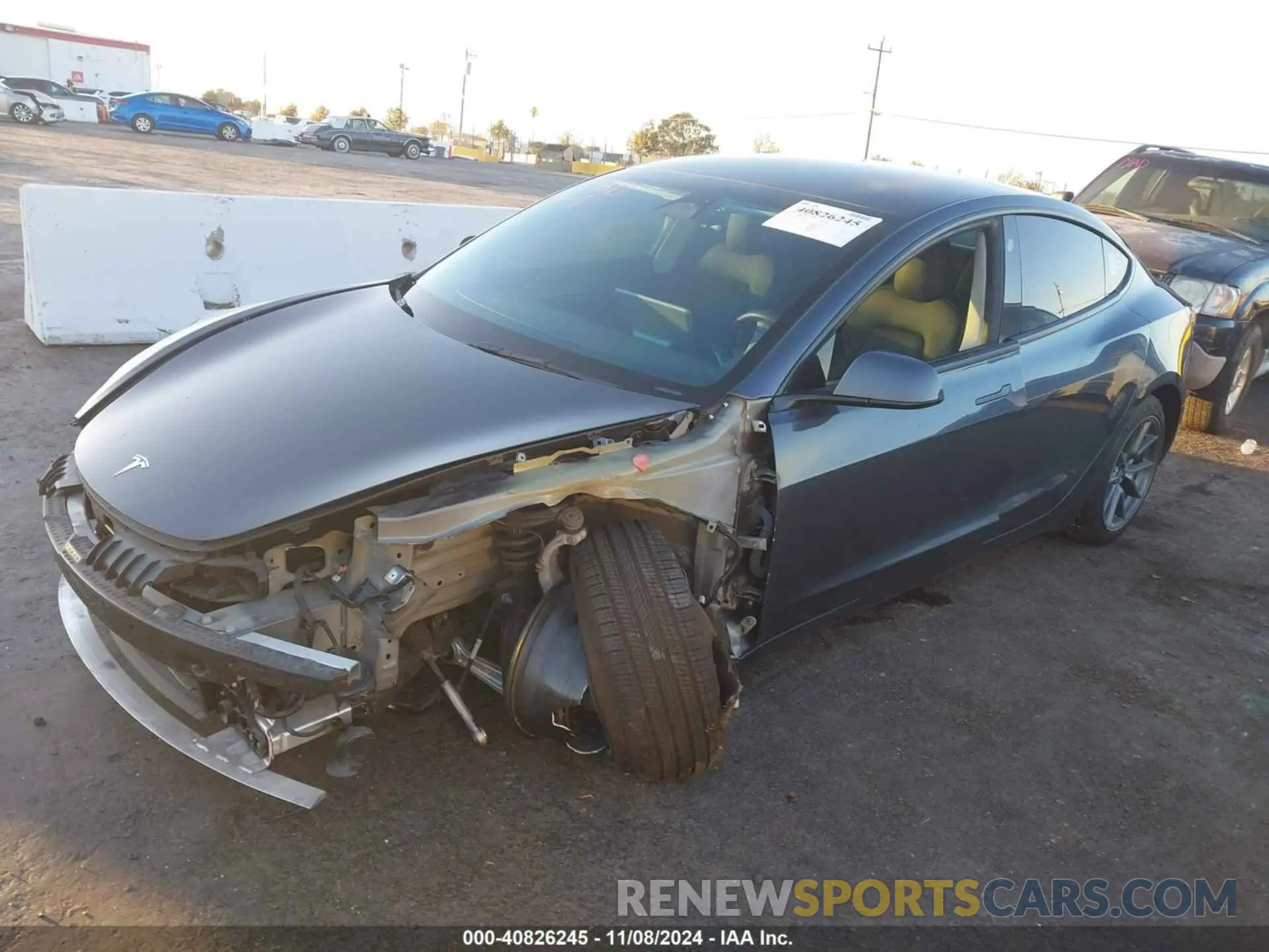 2 Photograph of a damaged car 5YJ3E1EB2NF207271 TESLA MODEL 3 2022