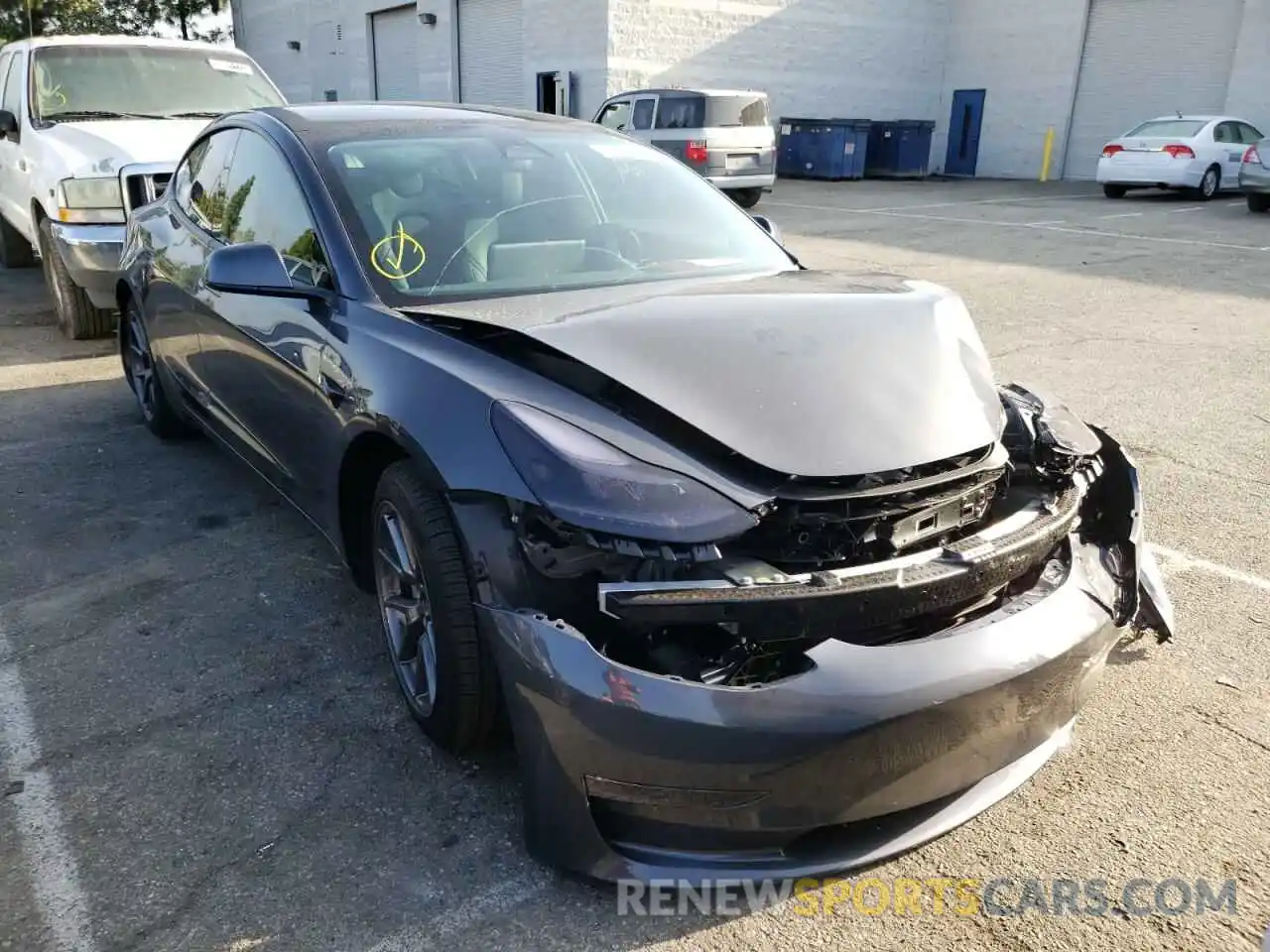 1 Photograph of a damaged car 5YJ3E1EB2NF208100 TESLA MODEL 3 2022