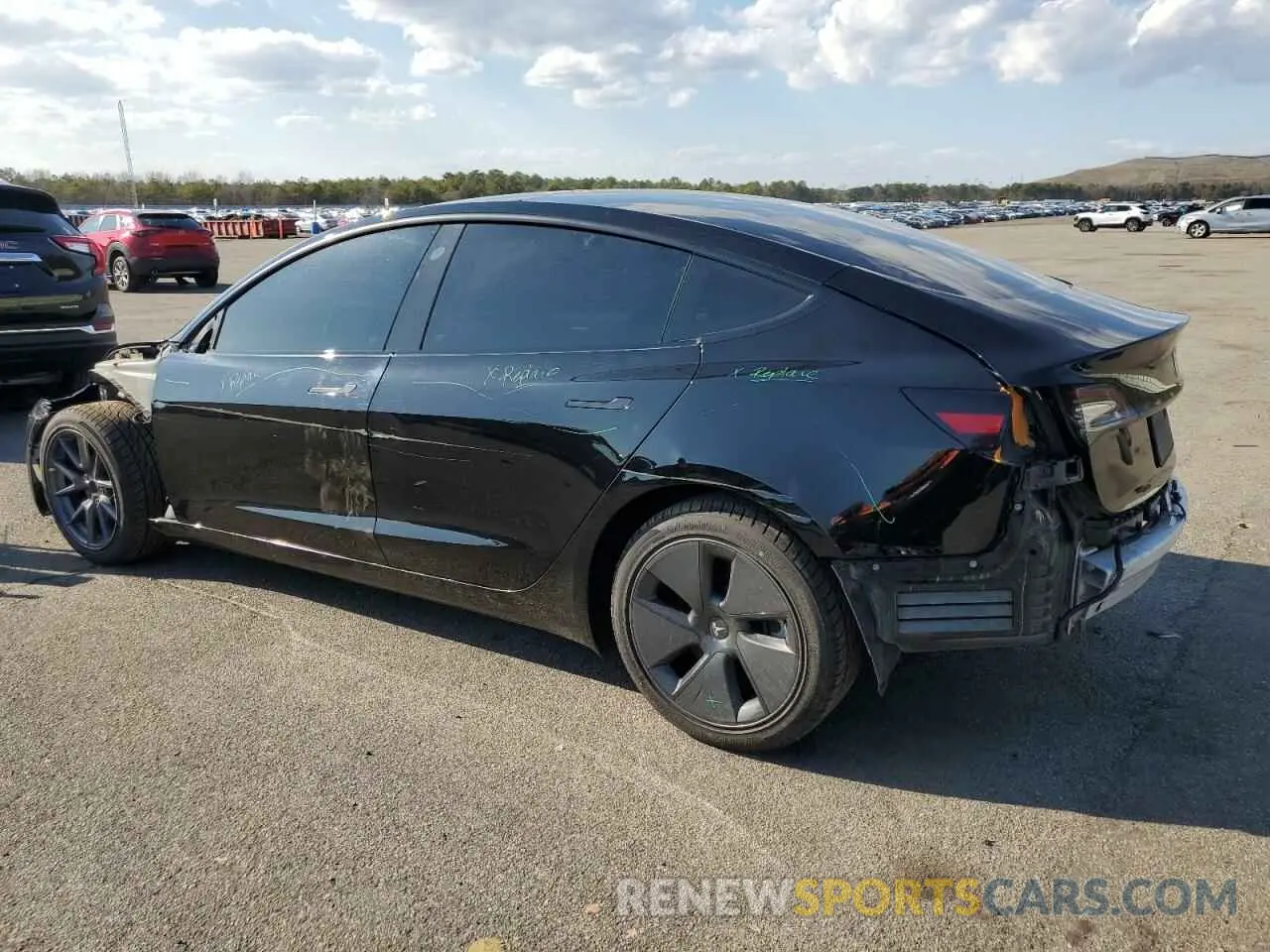 2 Photograph of a damaged car 5YJ3E1EB2NF230906 TESLA MODEL 3 2022