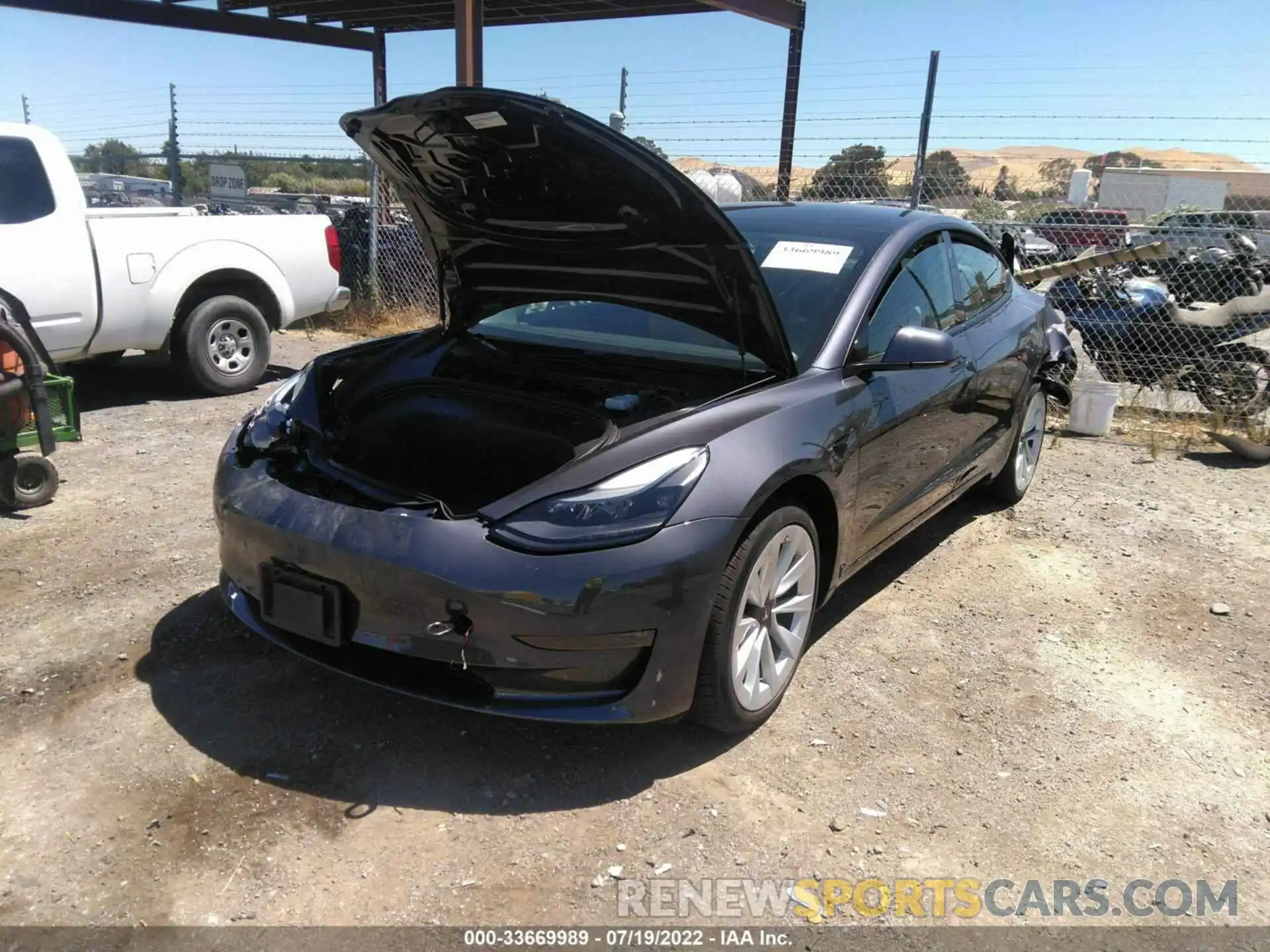 2 Photograph of a damaged car 5YJ3E1EB2NF234258 TESLA MODEL 3 2022