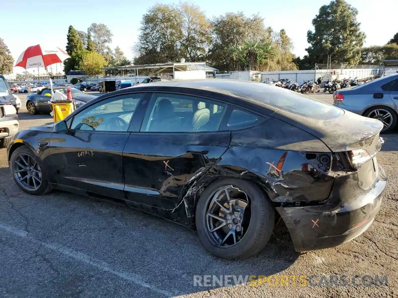 2 Photograph of a damaged car 5YJ3E1EB2NF234695 TESLA MODEL 3 2022