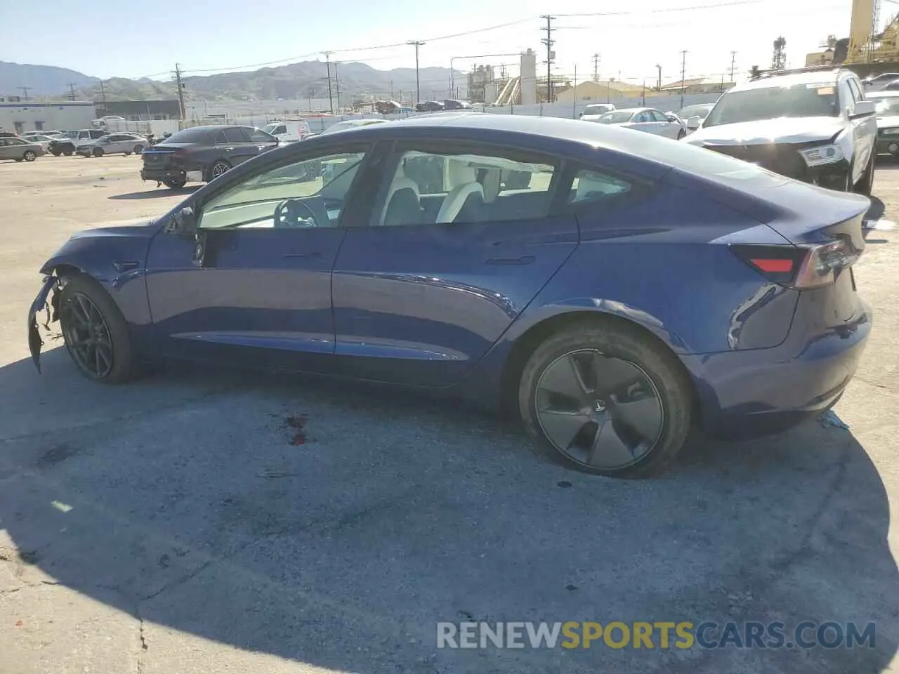 2 Photograph of a damaged car 5YJ3E1EB2NF243381 TESLA MODEL 3 2022