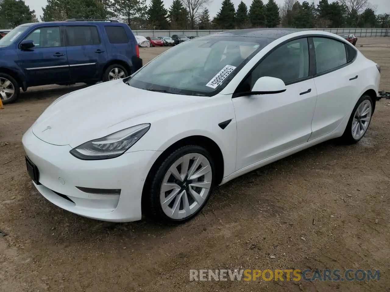 1 Photograph of a damaged car 5YJ3E1EB2NF259080 TESLA MODEL 3 2022