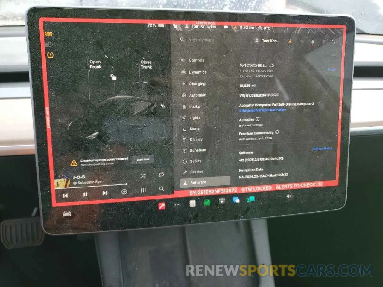 9 Photograph of a damaged car 5YJ3E1EB2NF313672 TESLA MODEL 3 2022