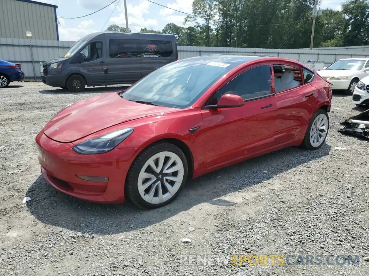 1 Photograph of a damaged car 5YJ3E1EB2NF345120 TESLA MODEL 3 2022