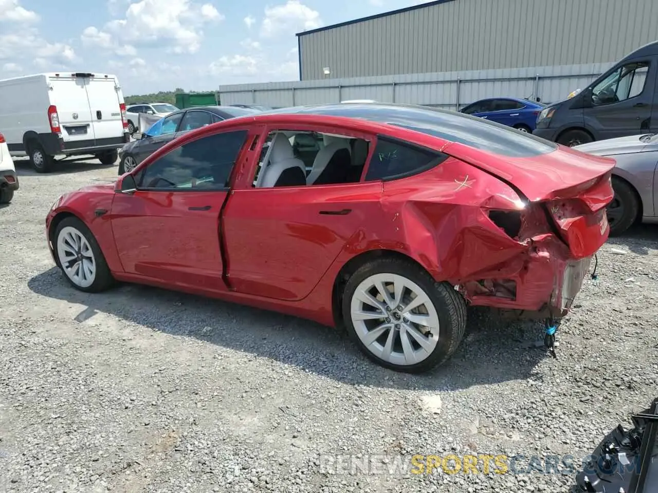 2 Photograph of a damaged car 5YJ3E1EB2NF345120 TESLA MODEL 3 2022