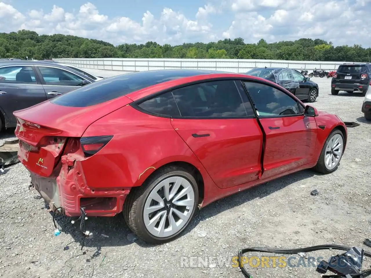 3 Photograph of a damaged car 5YJ3E1EB2NF345120 TESLA MODEL 3 2022