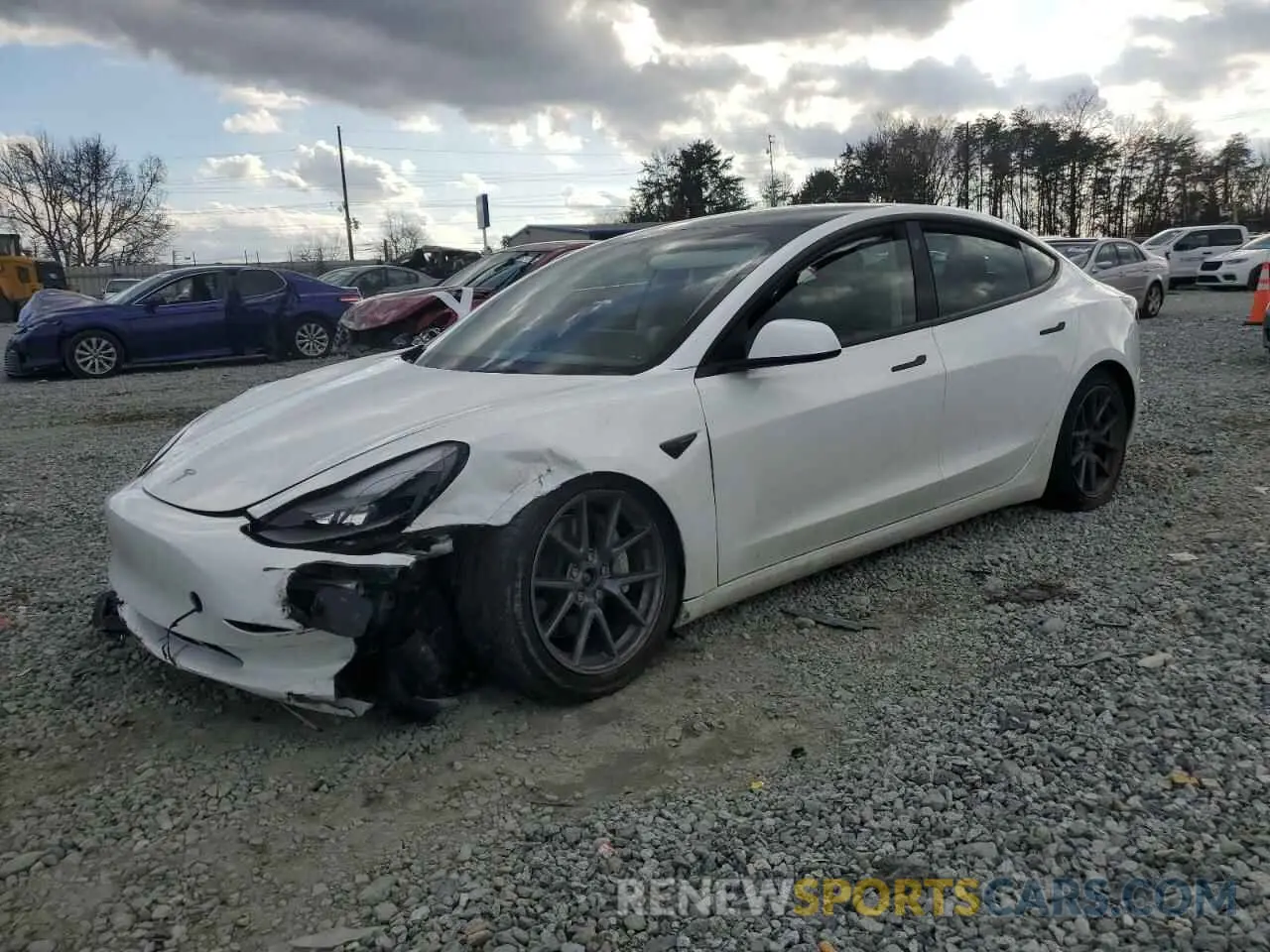 1 Photograph of a damaged car 5YJ3E1EB2NF361821 TESLA MODEL 3 2022