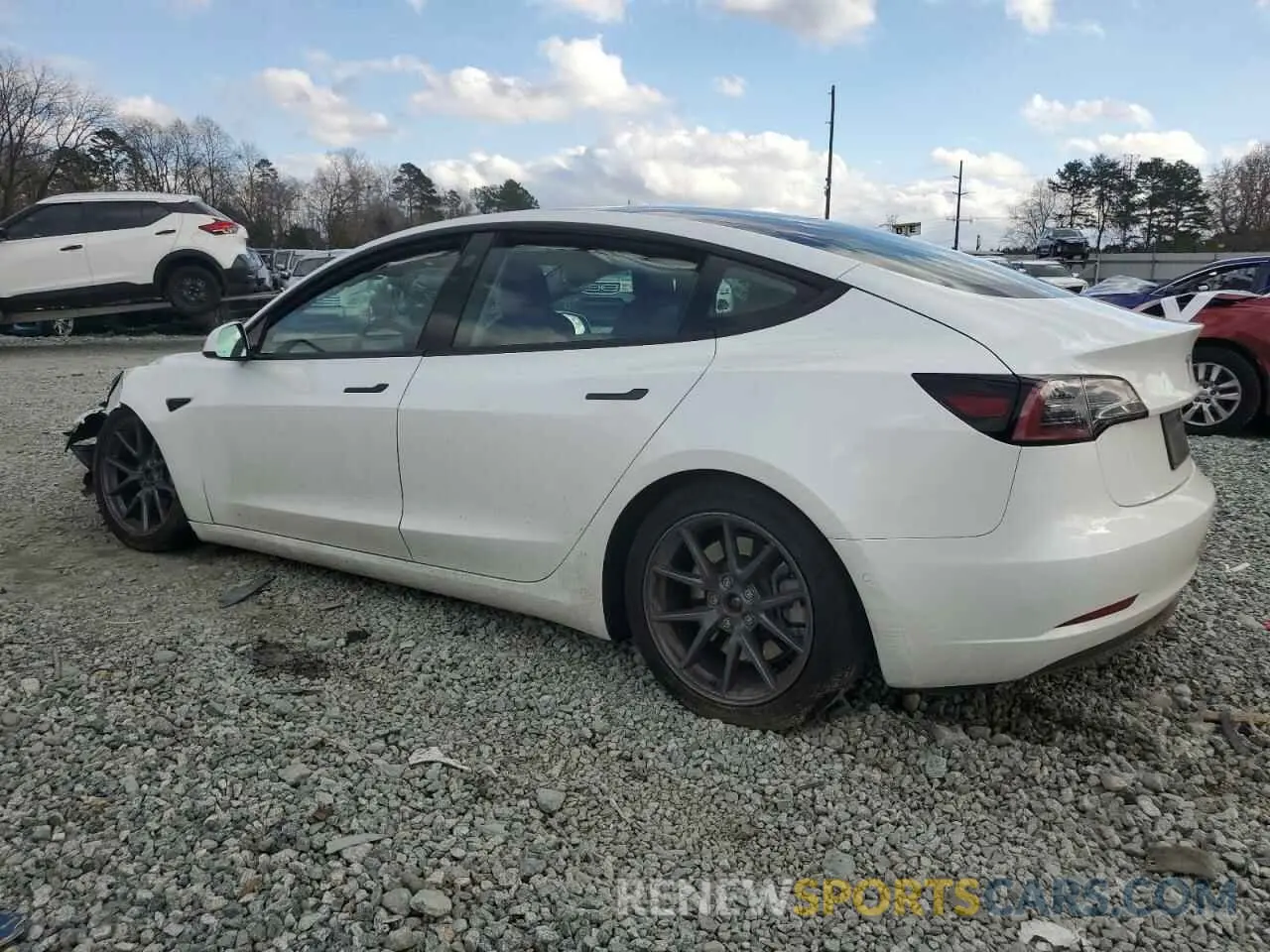 2 Photograph of a damaged car 5YJ3E1EB2NF361821 TESLA MODEL 3 2022
