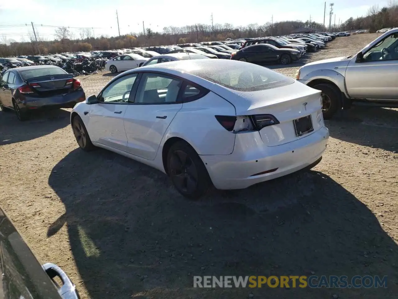 2 Photograph of a damaged car 5YJ3E1EB3NF102612 TESLA MODEL 3 2022