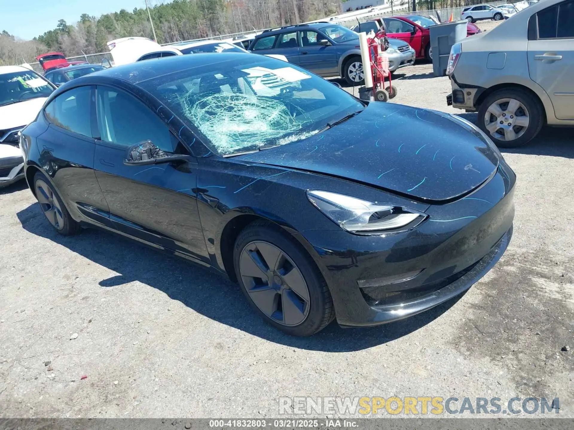 1 Photograph of a damaged car 5YJ3E1EB3NF104313 TESLA MODEL 3 2022