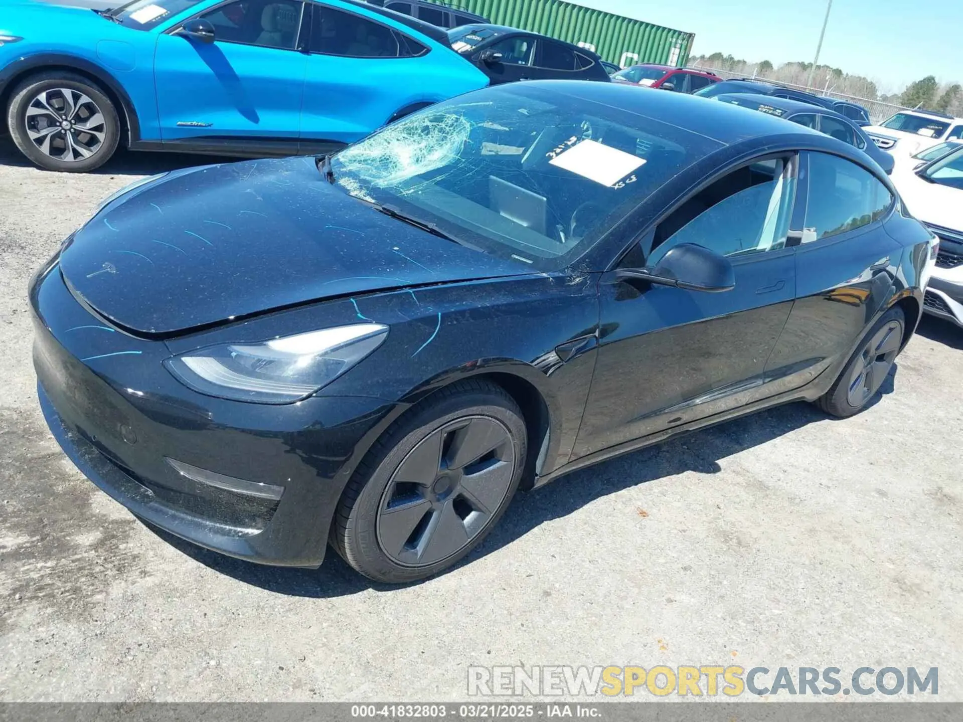 2 Photograph of a damaged car 5YJ3E1EB3NF104313 TESLA MODEL 3 2022