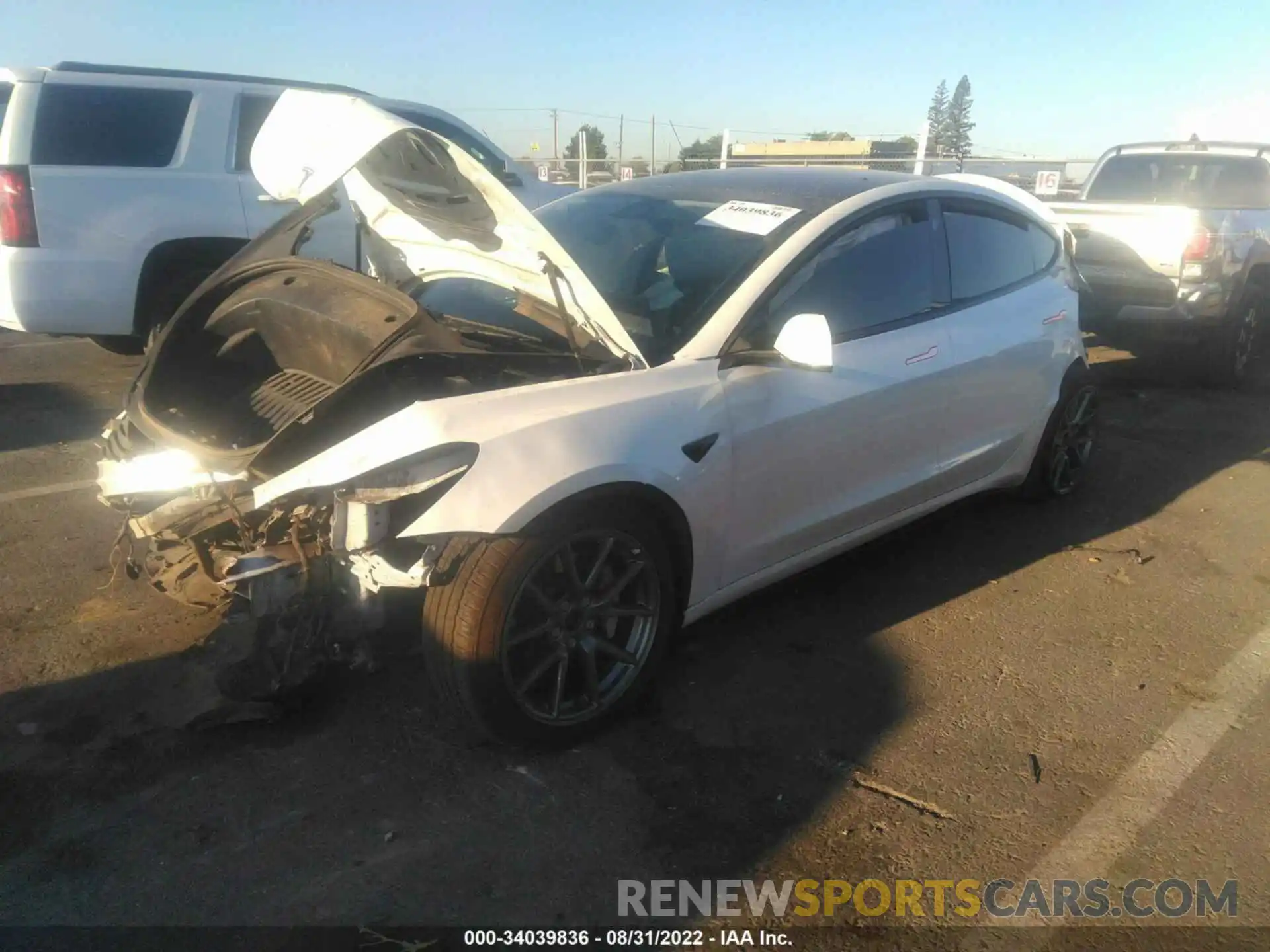 2 Photograph of a damaged car 5YJ3E1EB3NF106983 TESLA MODEL 3 2022