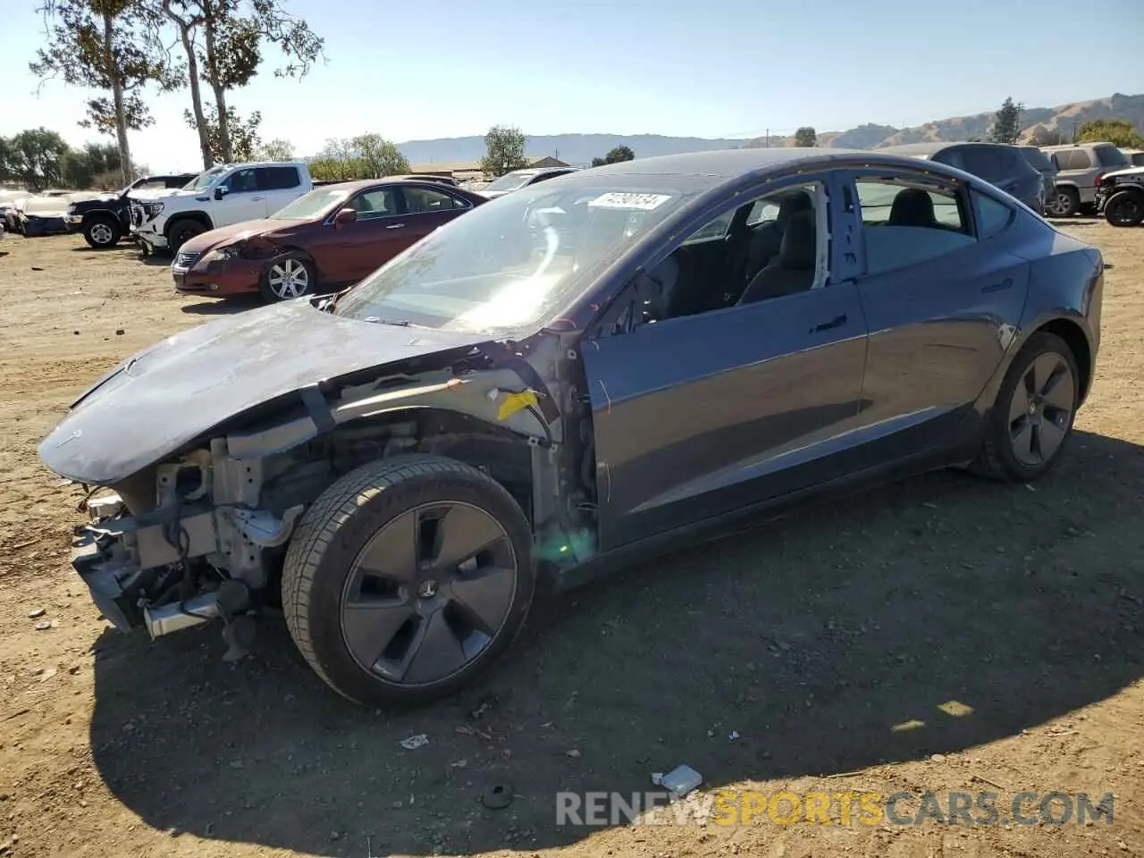 1 Photograph of a damaged car 5YJ3E1EB3NF123847 TESLA MODEL 3 2022