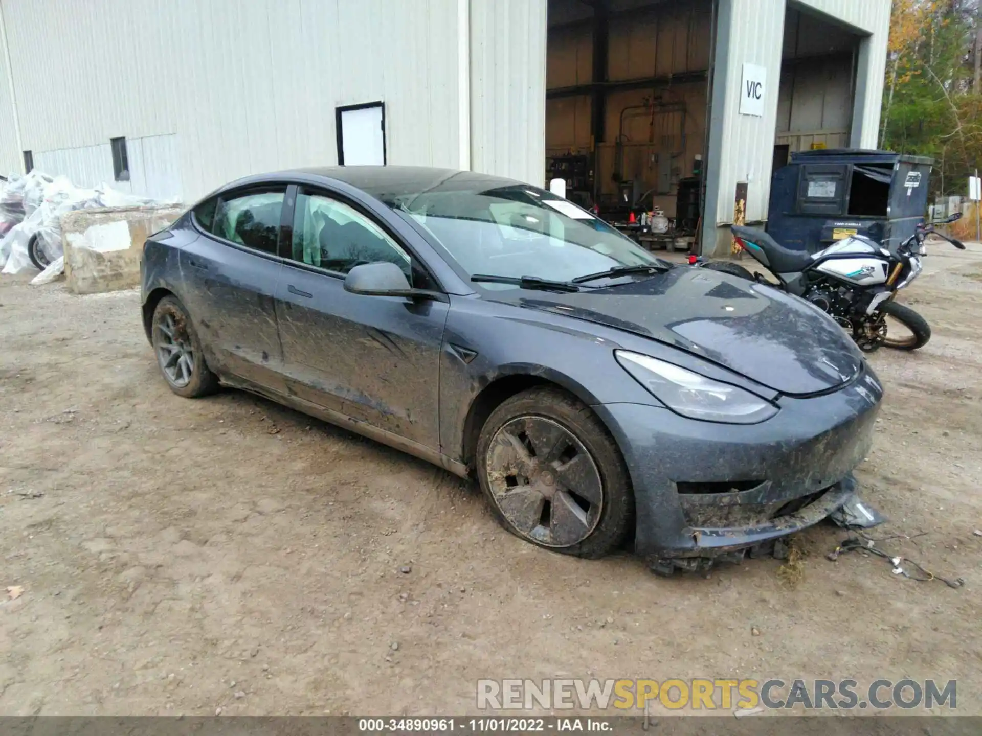 1 Photograph of a damaged car 5YJ3E1EB3NF129146 TESLA MODEL 3 2022