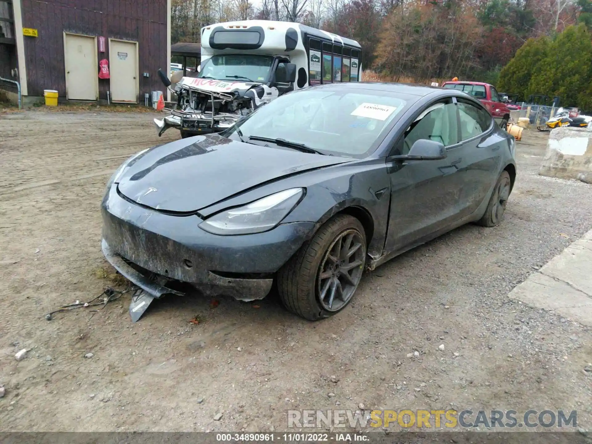 2 Photograph of a damaged car 5YJ3E1EB3NF129146 TESLA MODEL 3 2022