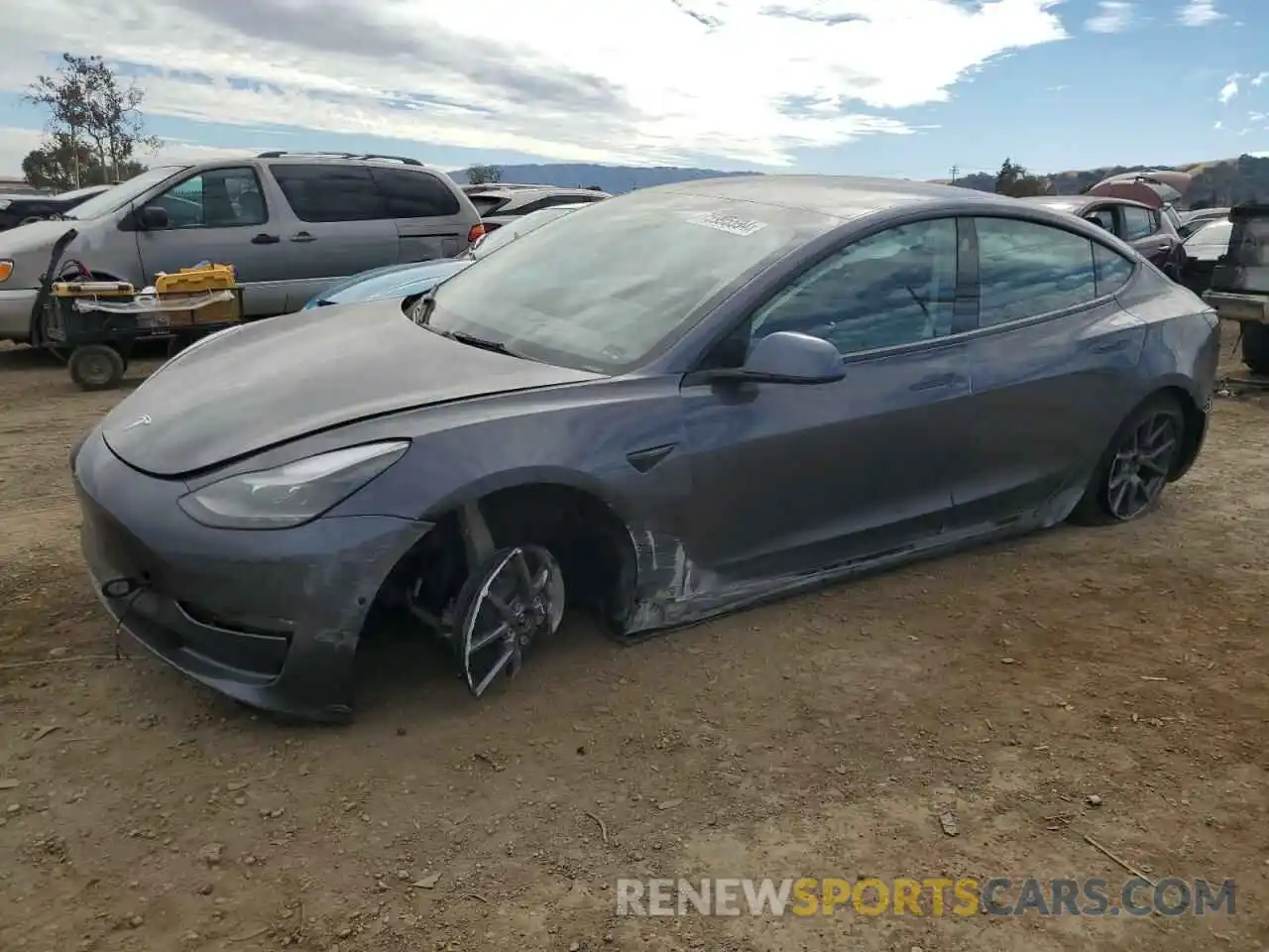 1 Photograph of a damaged car 5YJ3E1EB3NF136274 TESLA MODEL 3 2022