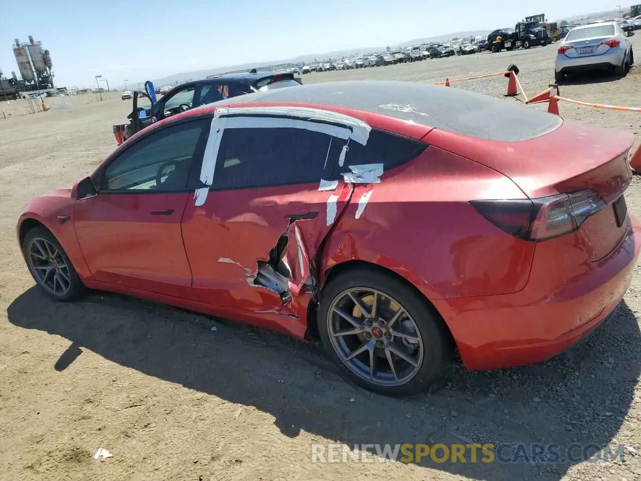 2 Photograph of a damaged car 5YJ3E1EB3NF137893 TESLA MODEL 3 2022