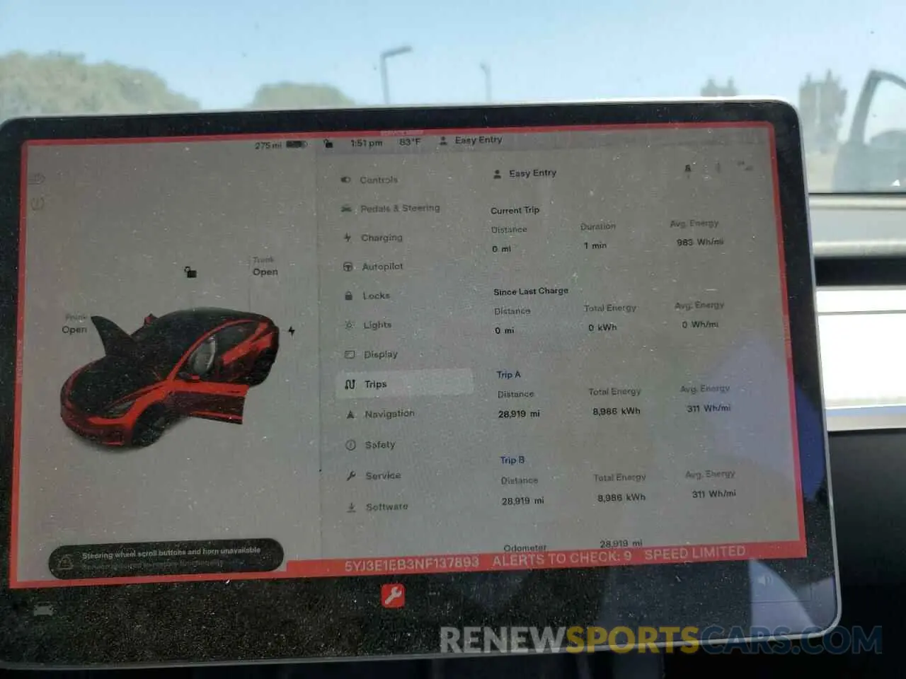 9 Photograph of a damaged car 5YJ3E1EB3NF137893 TESLA MODEL 3 2022