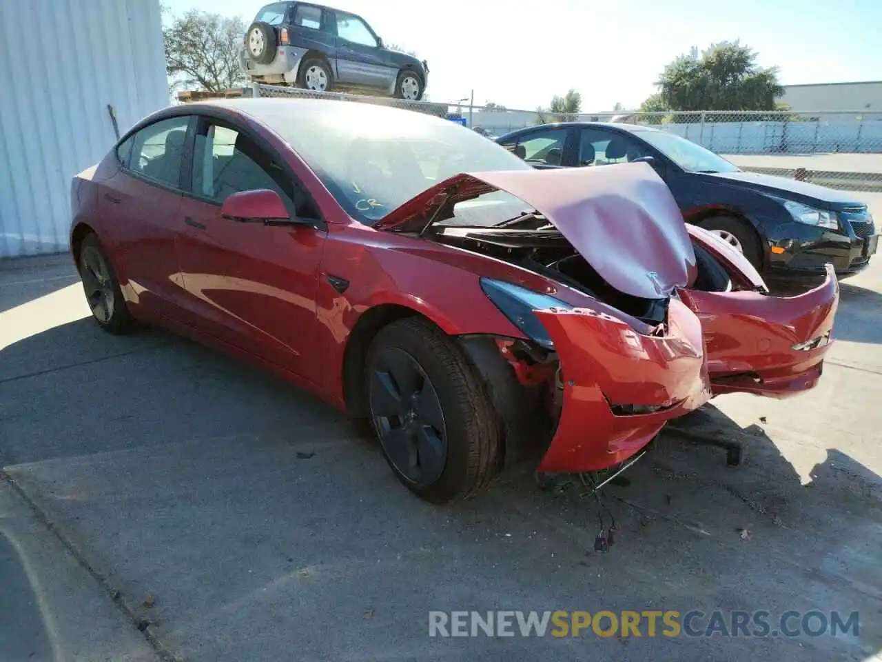 1 Photograph of a damaged car 5YJ3E1EB3NF138333 TESLA MODEL 3 2022