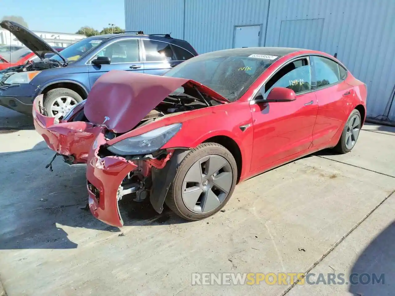 2 Photograph of a damaged car 5YJ3E1EB3NF138333 TESLA MODEL 3 2022