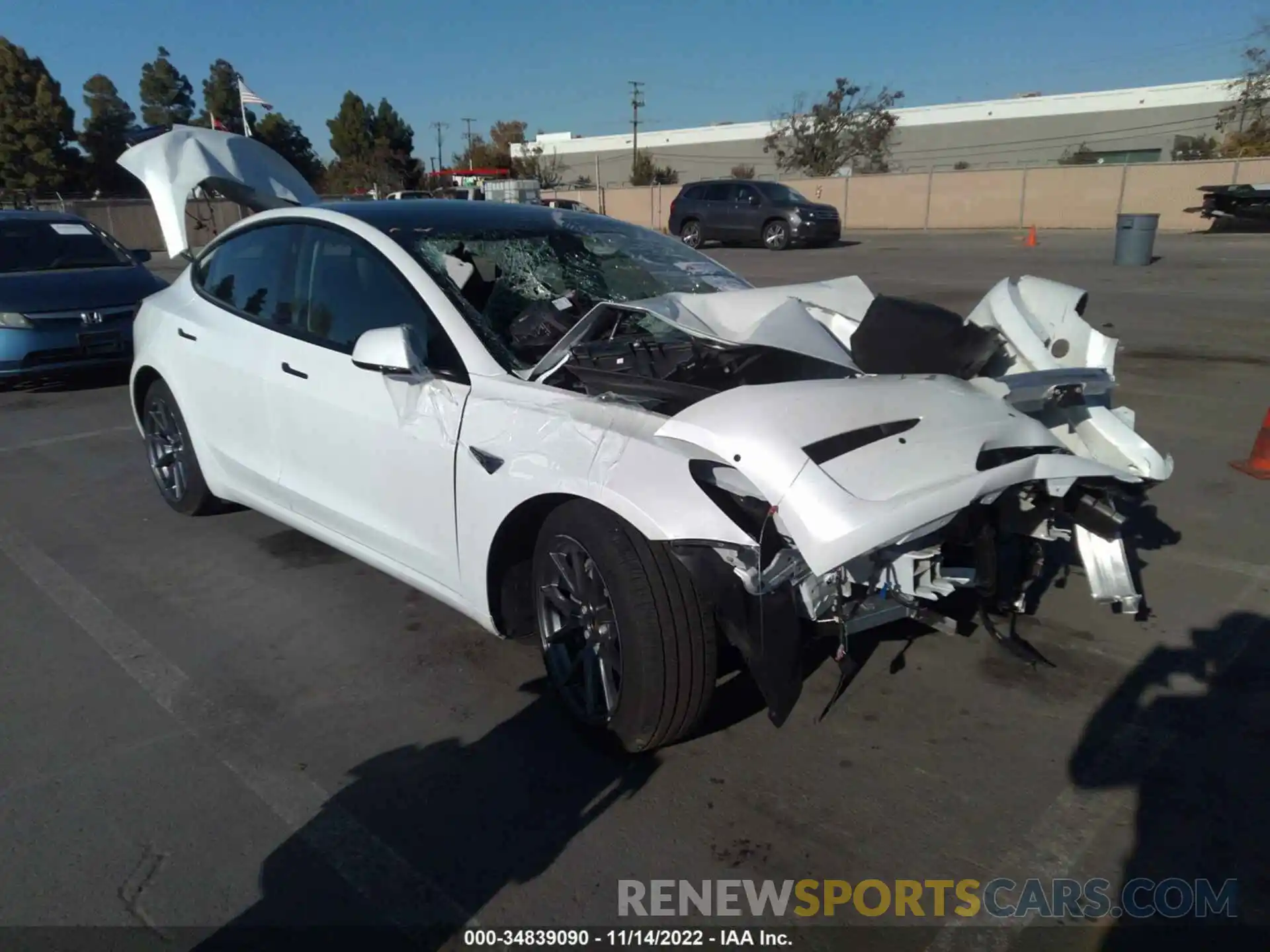 1 Photograph of a damaged car 5YJ3E1EB3NF178279 TESLA MODEL 3 2022