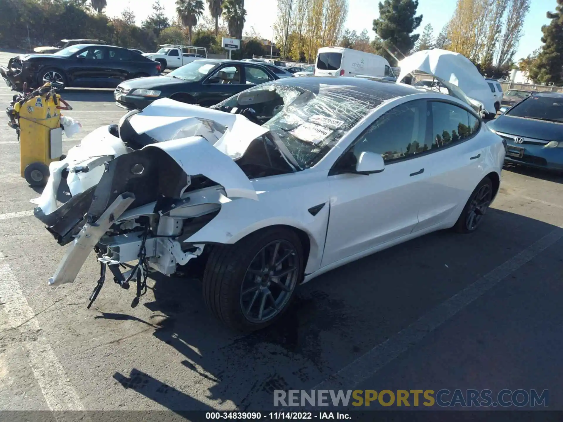 2 Photograph of a damaged car 5YJ3E1EB3NF178279 TESLA MODEL 3 2022