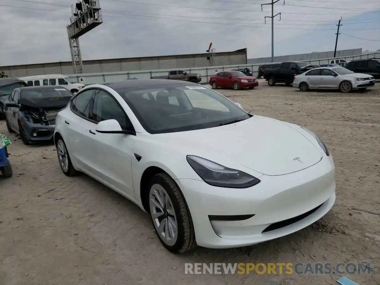 1 Photograph of a damaged car 5YJ3E1EB3NF181621 TESLA MODEL 3 2022