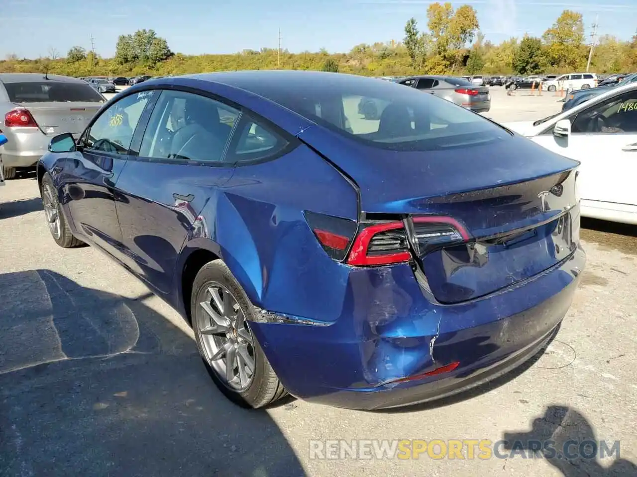 3 Photograph of a damaged car 5YJ3E1EB3NF191548 TESLA MODEL 3 2022