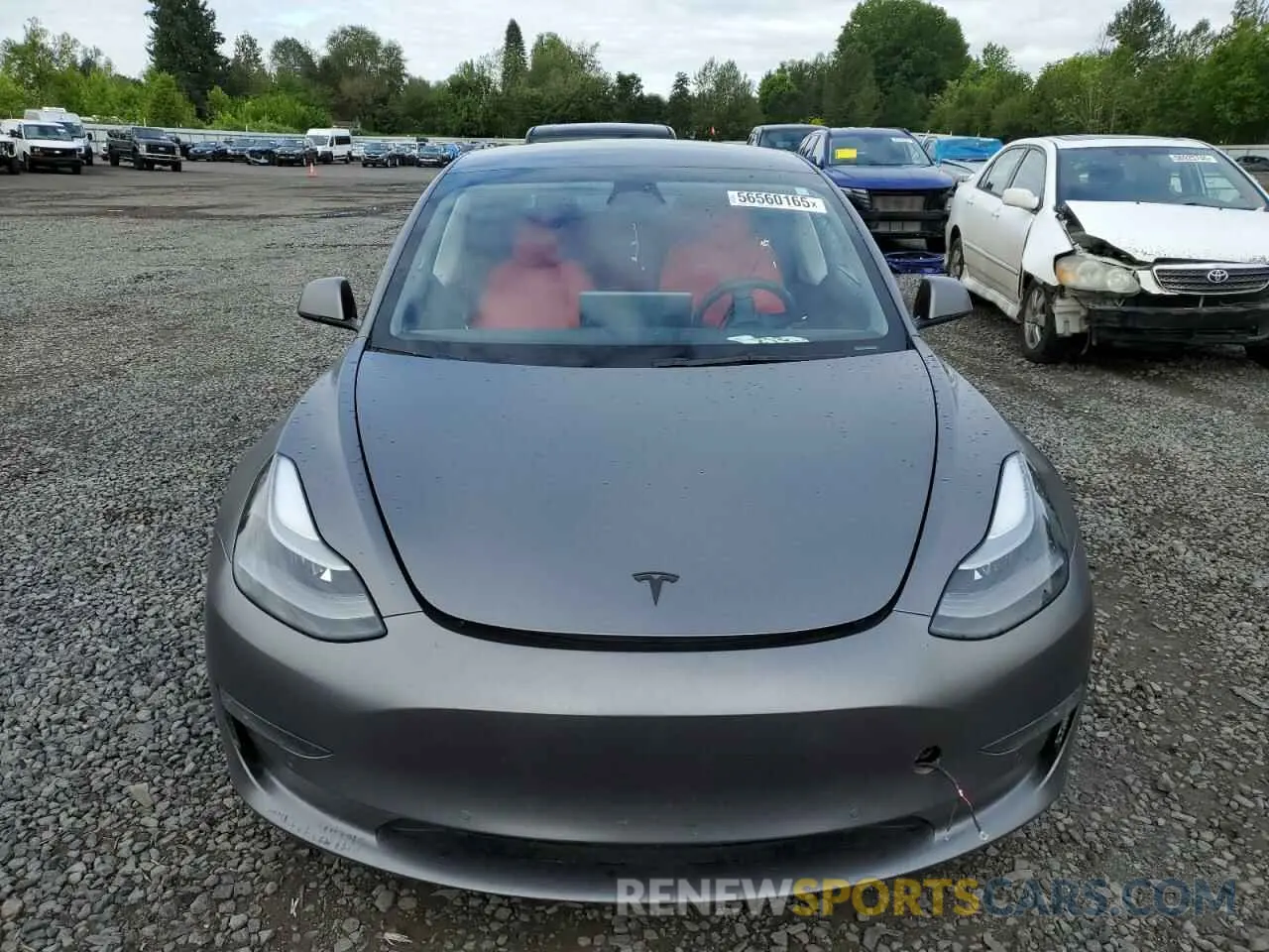 5 Photograph of a damaged car 5YJ3E1EB3NF221891 TESLA MODEL 3 2022