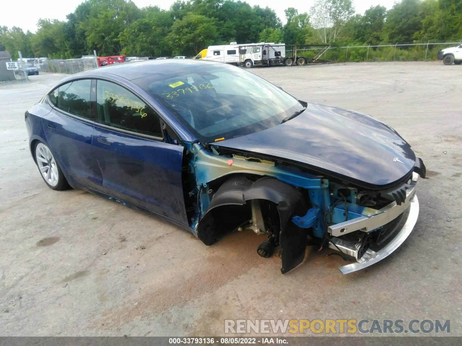 1 Photograph of a damaged car 5YJ3E1EB3NF231644 TESLA MODEL 3 2022