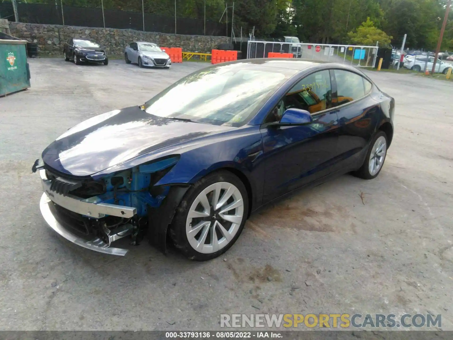 2 Photograph of a damaged car 5YJ3E1EB3NF231644 TESLA MODEL 3 2022