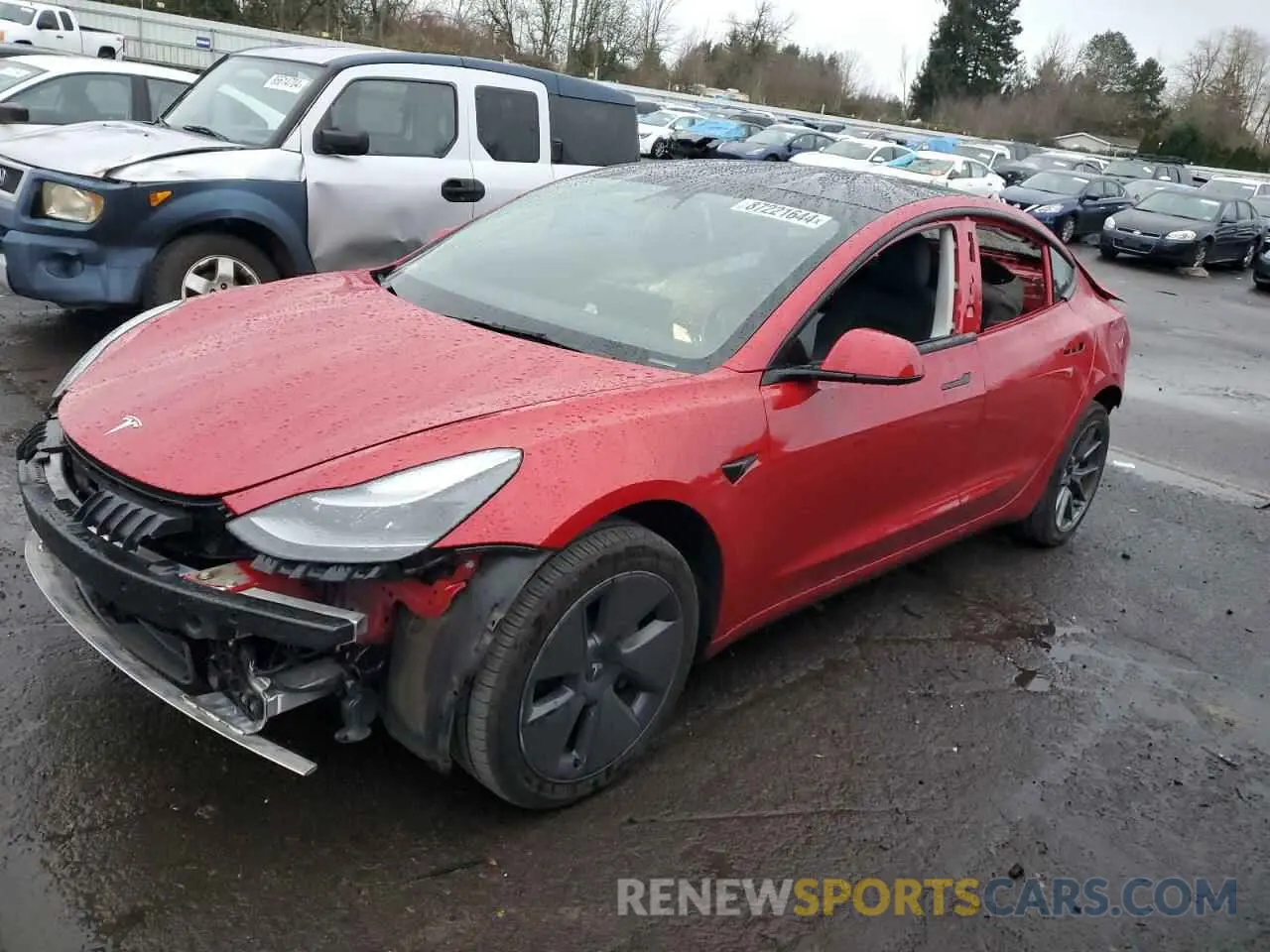1 Photograph of a damaged car 5YJ3E1EB3NF238058 TESLA MODEL 3 2022