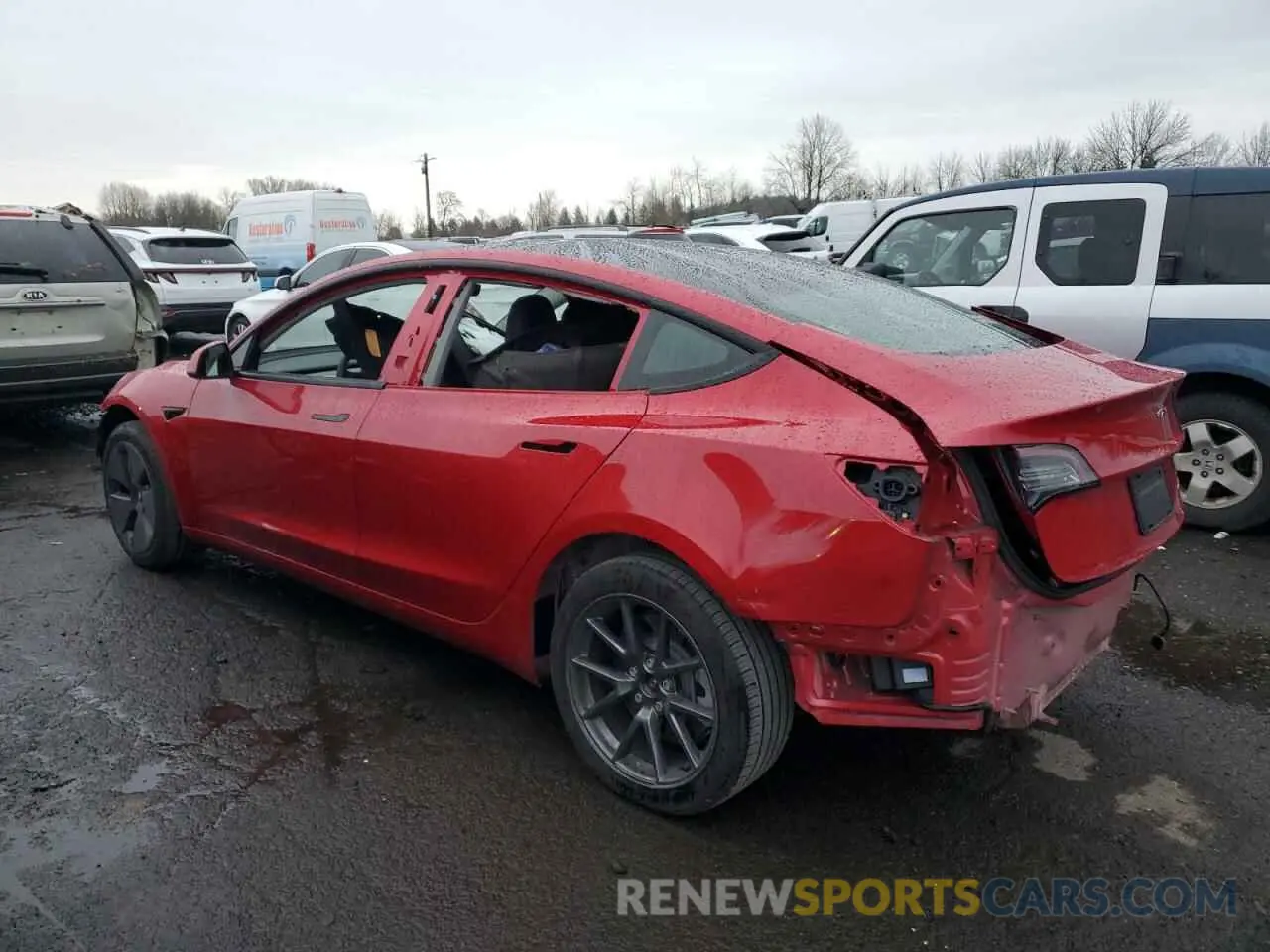 2 Photograph of a damaged car 5YJ3E1EB3NF238058 TESLA MODEL 3 2022
